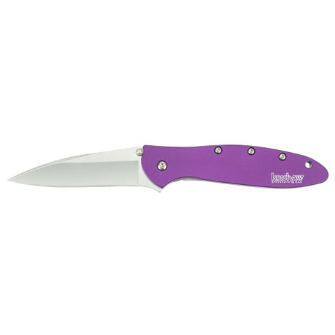 Kershaw Leek Assisted 3 in Bead Blast Plain Teal Aluminum