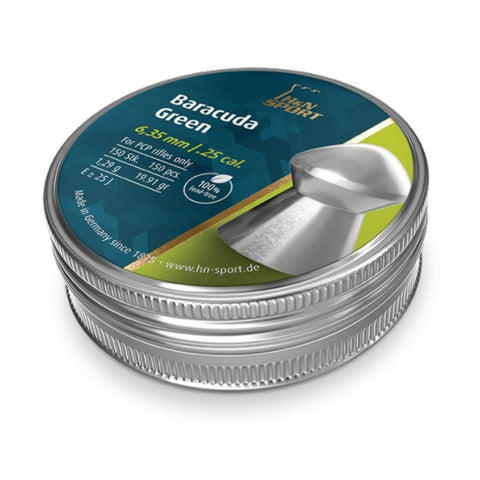 H and N Baracuda Green Lead Free Pellets .25 cal.