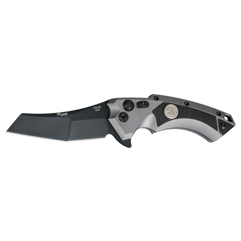 Hogue X5 3.5in Sig Tact Fold Wharncliffe Grey Alum Black G10
