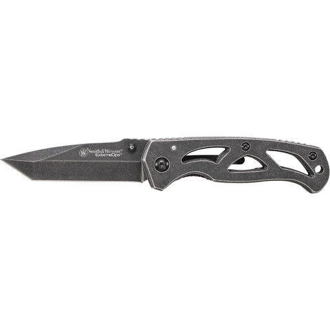 S and W CK404 Folder 2.75 in Black Blade Stainless Handle