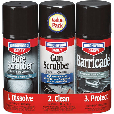 Birchwood Casey 1 2 3 Gun Bore Scrubber and Barricade Kit